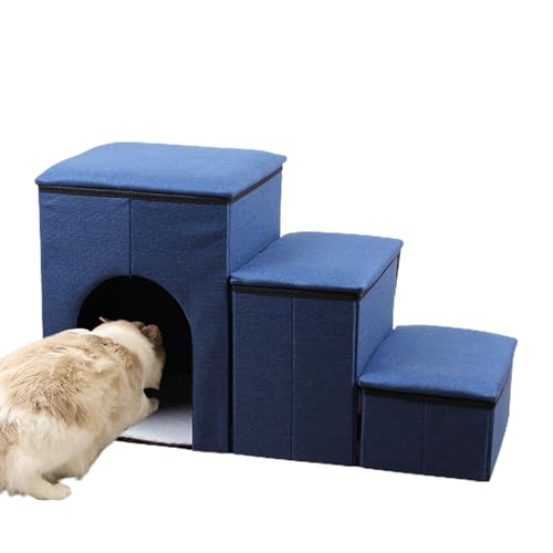 Hundebett-Stufe, 3-Stufen-Haustiertreppe für hohe Betten, tragbare Hundetreppe zum Bettklettern, rutschfeste, ausgewogene Rampentreppe für Couch, Sofa und hohe Betten, Haustiertreppe für den Innenbere Hundebett-Stufe, 3-Stufen-Haustiertreppe für hohe Betten, tragbare Hundetreppe zum Bettklettern, rutschfeste, ausgewogene Rampentreppe für Couch, Sofa und hohe Betten, Haustiertreppe für den Innenbere von KERALI