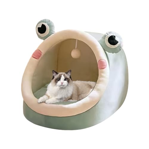Katzenhöhlenbett, gemütliches Haustierbett, warme Höhle, halbgeschlossenes Katzenhöhlenbett, warmes Höhlenschlafnestbett, Welpenhaus mit abnehmbarem Kissen, Schlafbett für Katzen und kleine Hunde Katzenhöhlenbett, gemütliches Haustierbett, warme Höhle, halbgeschlossenes Katzenhöhlenbett, warmes Höhlenschlafnestbett, Welpenhaus mit abnehmbarem Kissen, Schlafbett für Katzen und kleine Hunde von KERALI