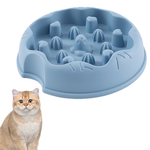 Slow Feeder-Katzennäpfe, Fun Feeder Slow Bowl, Hunde Slow Feeder-Näpfe gegen Fettleibigkeit und Ersticken, Anti-Rutsch-Futternapf für Katzen und Puzzle-Futterspender für kleine, mittlere und große Hau von KERALI