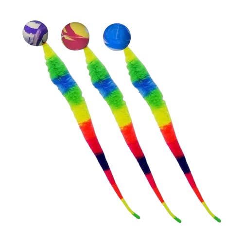 Wackelball-Katzenspielzeug, 3 Stück Katzen-Hüpfball mit Schwanz, interaktives Katzenspielzeug, wackeliger Pong-Ball, lustige Katzenspielzeugbälle, buntes Wurm-Katzenspielzeug, Katzenball-Spielzeug Wackelball-Katzenspielzeug, 3 Stück Katzen-Hüpfball mit Schwanz, interaktives Katzenspielzeug, wackeliger Pong-Ball, lustige Katzenspielzeugbälle, buntes Wurm-Katzenspielzeug, Katzenball-Spielzeug von KERALI