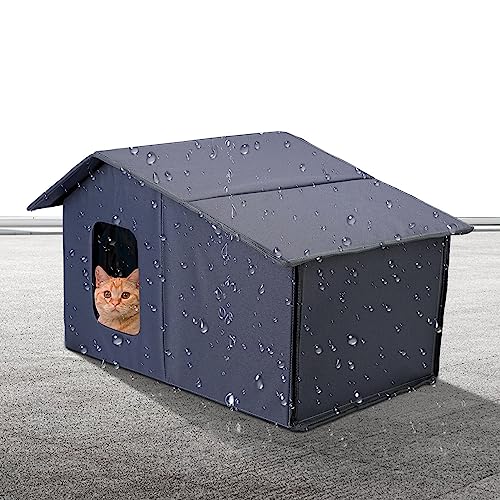 Weatherproof Outdoor Cat Houses, Outdoor Cats Sleeping Cave, Waterproof Easy to Assemble Dog House, Feral Cats Shelter with Removable Soft Mat, Winter Cat Houses for Outdoor von KERALI