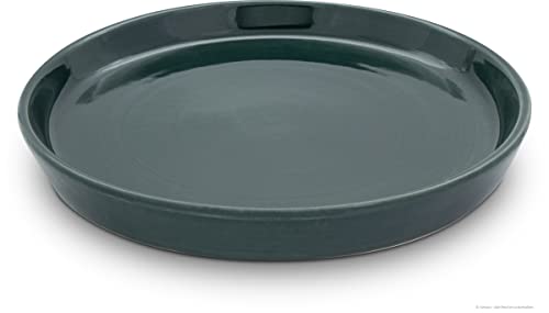 Kerazo Keramik Unterschale/Untersetzer rund witterungsbeständig Außen Ø16 cm, Innen Ø13 cm robust, dickwandig für Blumentopf Pflanzkübel Vogeltränke (dunkelgrün) von Kerazo