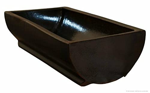 KERAZO Trog Futtertrog Schweinetrog 35 x 50 cm vollglasiert braun aus hochwertiger Steinzeug Keramik von Kerazo