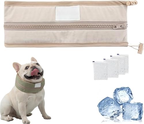 Petzymart Cool Loop, Summer Breathable Ice Scarf, Reusable Adjustable Cooling Collar for Dogs, Keep Cool and Comfortable, Medium and Large Puppies to Cool Down Going Out (Brown,M) von KERLYING