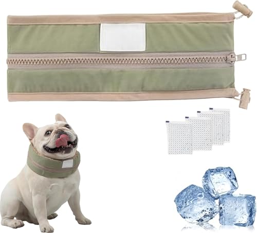 Petzymart Cool Loop, Summer Breathable Ice Scarf, Reusable Adjustable Cooling Collar for Dogs, Keep Cool and Comfortable, Medium and Large Puppies to Cool Down Going Out (Green,M) von KERLYING
