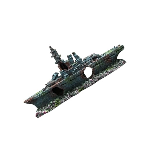KESOTO Aquarium-Dekoration, Schiff, Aquarium-Dekor für Süßwasser, Salzwasser, Versteck, Höhle, Schiffsstatue für Bücherregal, Mikrolandschaft KESOTO Aquarium-Dekoration, Schiff, Aquarium-Dekor für Süßwasser, Salzwasser, Versteck, Höhle, Schiffsstatue für Bücherregal, Mikrolandschaft von KESOTO