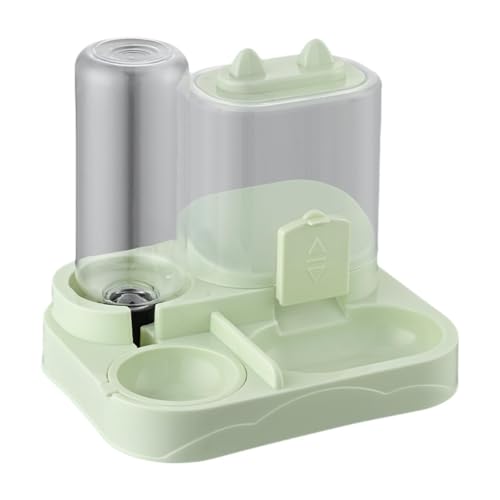 KESOTO Automatischer Futterspender für Haustiere mit Abnehmbarer Futterschale Wasserbehälter Futterdose Vorratsbehälter Aus Lebensmittelechtem PP, GrÜn von KESOTO