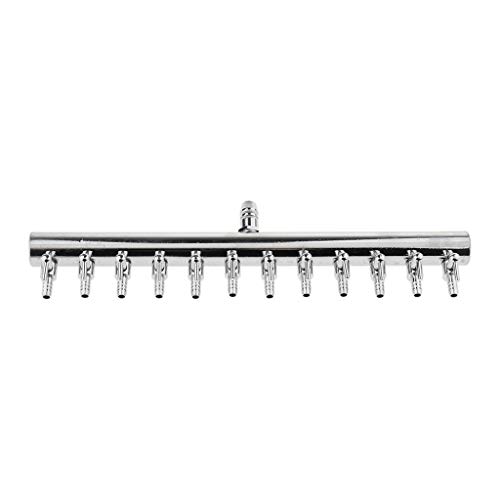 KESOTO Edelstahl Luftverteiler Eingang 8mm Ausgang 4mm Lufthahn Aquarium Zubehör - 12-Wege von KESOTO