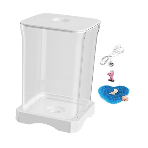 KESOTO Fisch Tank Luxus Aquarium Kits Fisch Tank Dekor Kleine Tank für Büro Wohnzimmer, Weiß KESOTO Fisch Tank Luxus Aquarium Kits Fisch Tank Dekor Kleine Tank für Büro Wohnzimmer, Weiß von KESOTO