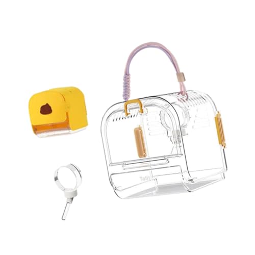 KESOTO Hamster Transportbehälter Käfig, Kleintier Tragetasche, Klarer Hamster Reisekäfig für Chinchilla, Gelb KESOTO Hamster Transportbehälter Käfig, Kleintier Tragetasche, Klarer Hamster Reisekäfig für Chinchilla, Gelb von KESOTO