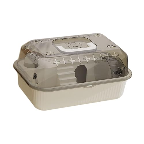 KESOTO Hamster Transportbehälter für Kleine Tiere, Käfig für Reisen, Beige KESOTO Hamster Transportbehälter für Kleine Tiere, Käfig für Reisen, Beige von KESOTO
