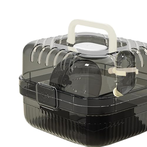 KESOTO Hamsterkäfig, Tragebox, Hamsterhaus, Tragbar, Durchsichtig, Kleintierkäfig, Ausgehender Lebensraum für, Mäuse, Ratten, Frettchen, Igel, Schwarz KESOTO Hamsterkäfig, Tragebox, Hamsterhaus, Tragbar, Durchsichtig, Kleintierkäfig, Ausgehender Lebensraum für, Mäuse, Ratten, Frettchen, Igel, Schwarz von KESOTO