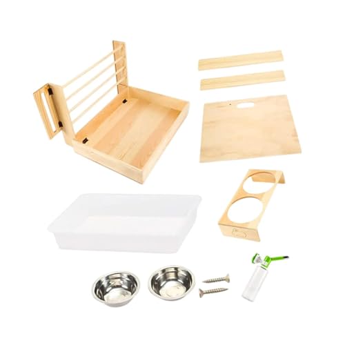 KESOTO Heu Futterspender Aus Holz mit Katzentoilette für Chinchillas, Frettchen, KESOTO Heu Futterspender Aus Holz mit Katzentoilette für Chinchillas, Frettchen, von KESOTO
