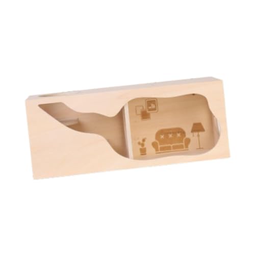 KESOTO Holzhaus für Hamster, Versteckspielzeug, Käfigzubehör für Kleintiere, L KESOTO Holzhaus für Hamster, Versteckspielzeug, Käfigzubehör für Kleintiere, L von KESOTO