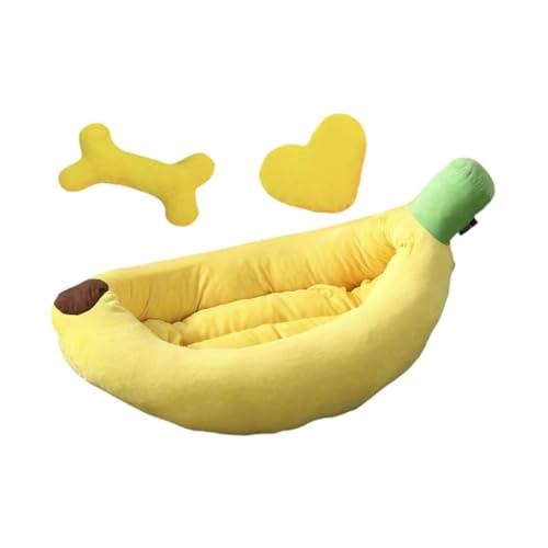 KESOTO Hunde Und Katzenbett mit Bananenmotiv, Waschbar, für Alle Jahreszeiten, Bequemes Haustierbett, L KESOTO Hunde Und Katzenbett mit Bananenmotiv, Waschbar, für Alle Jahreszeiten, Bequemes Haustierbett, L von KESOTO