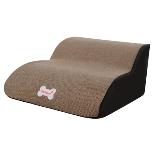 KESOTO Hundetreppe, Hunderampe, Haustierrampe, Weich für Hohe Betten Und Sofas mit Waschbarem Bezug, Haustierstufen, 2 Stufen für Kleine Haustiere, Katzen, ä, Kamel von KESOTO