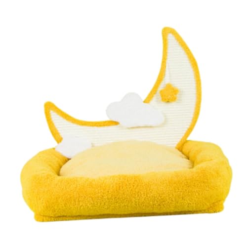 KESOTO Katzenbett, Haustierbett, bequem, schöne, rutschfeste Unterseite, Katzennest mit Kratzbrett für Kätzchen, kleine Hunde, Katzen, Welpen, Gelb, S KESOTO Katzenbett, Haustierbett, bequem, schöne, rutschfeste Unterseite, Katzennest mit Kratzbrett für Kätzchen, kleine Hunde, Katzen, Welpen, Gelb, S von KESOTO