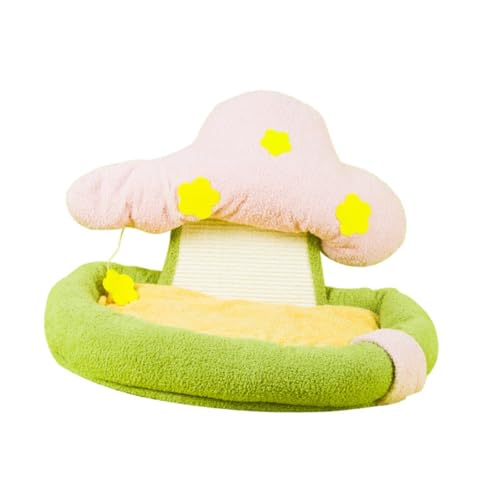 KESOTO Katzenbett, Haustierbett, bequem, schöne, rutschfeste Unterseite, Katzennest mit Kratzbrett für Kätzchen, kleine Hunde, Katzen, Welpen, GrÜn, L KESOTO Katzenbett, Haustierbett, bequem, schöne, rutschfeste Unterseite, Katzennest mit Kratzbrett für Kätzchen, kleine Hunde, Katzen, Welpen, GrÜn, L von KESOTO