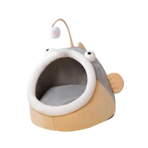 KESOTO Katzenbett, halbgeschlossenes Katzennest, waschbar, beruhigend, rutschfeste Unterseite, Zwingerhöhle, Katzenbett, Katzenzelt für Hunde, Katzen, Grau, L KESOTO Katzenbett, halbgeschlossenes Katzennest, waschbar, beruhigend, rutschfeste Unterseite, Zwingerhöhle, Katzenbett, Katzenzelt für Hunde, Katzen, Grau, L von KESOTO
