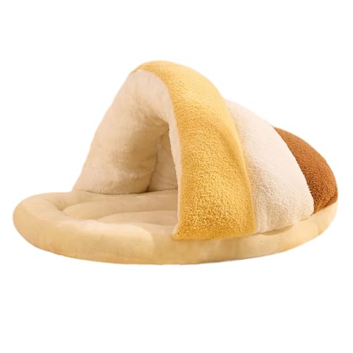 KESOTO Katzenbett, weiches, warmes Katzenhaus, warme Höhle, schönes, Dickes Hundezwingerbett, Katzenhütte, Schlafsack für den Innenbereich, Welpengeschenk, Gelb, S KESOTO Katzenbett, weiches, warmes Katzenhaus, warme Höhle, schönes, Dickes Hundezwingerbett, Katzenhütte, Schlafsack für den Innenbereich, Welpengeschenk, Gelb, S von KESOTO