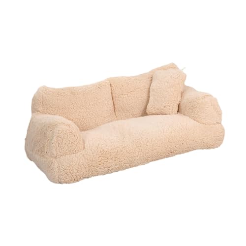 KESOTO Katzenbett für Haustiere, Schlafplatz für Kleine Hunde, rutschfeste Unterlage, Abnehmbarer Bezug, Beige Yellow L KESOTO Katzenbett für Haustiere, Schlafplatz für Kleine Hunde, rutschfeste Unterlage, Abnehmbarer Bezug, Beige Yellow L von KESOTO