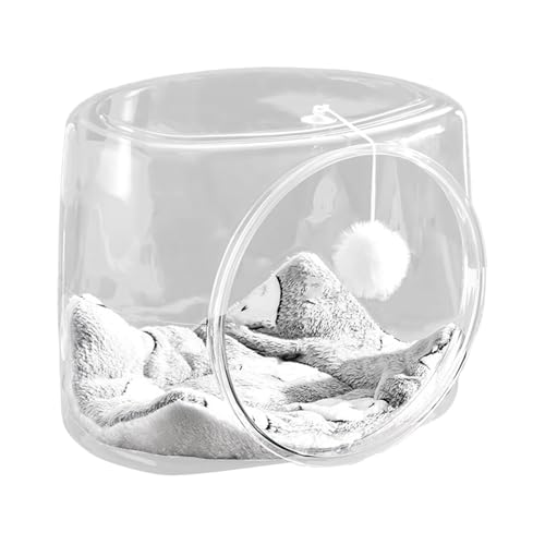 KESOTO Katzenbett mit Transparentem Design, Spielzeugball, Aktivitätsbereich für Katzen Im Innenraum, Quadrat KESOTO Katzenbett mit Transparentem Design, Spielzeugball, Aktivitätsbereich für Katzen Im Innenraum, Quadrat von KESOTO