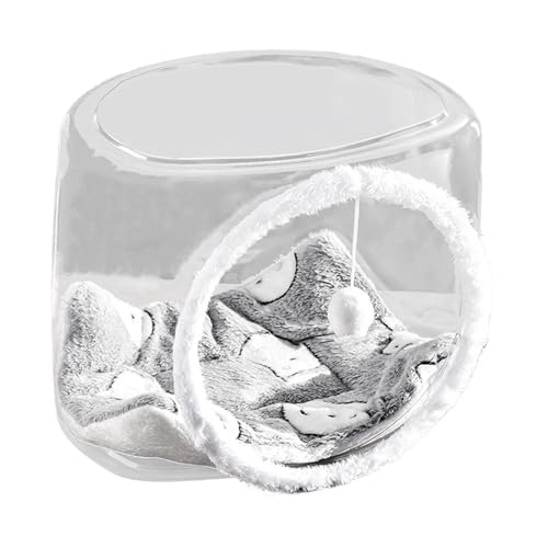 KESOTO Katzenbett mit Transparentem Design, Spielzeugball, Aktivitätsbereich für Katzen Im Innenraum, Quadratische KESOTO Katzenbett mit Transparentem Design, Spielzeugball, Aktivitätsbereich für Katzen Im Innenraum, Quadratische von KESOTO