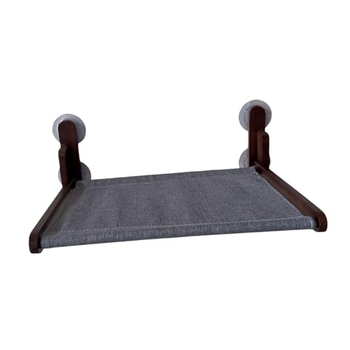 KESOTO Katzenfenstersitzstange, Faltbarer Fenstersitz, Katzenfensterbett, Katzenhängematte zum Sonnenbaden, Dunkles Walnussholz KESOTO Katzenfenstersitzstange, Faltbarer Fenstersitz, Katzenfensterbett, Katzenhängematte zum Sonnenbaden, Dunkles Walnussholz von KESOTO