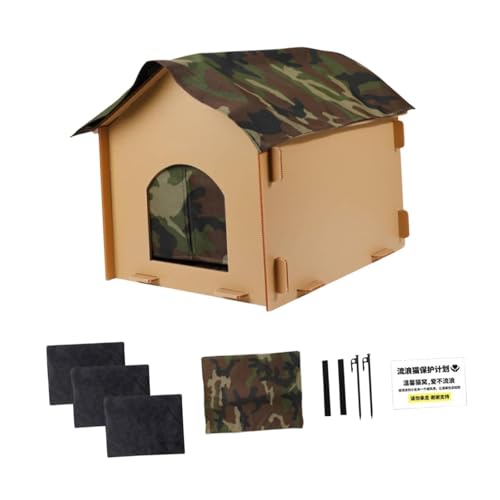 KESOTO Katzenhaus für Den Außenbereich, Isoliertes Modell mit Unterlage, Faltbares Katzenversteck für Streunerkatzen, M KESOTO Katzenhaus für Den Außenbereich, Isoliertes Modell mit Unterlage, Faltbares Katzenversteck für Streunerkatzen, M von KESOTO