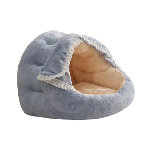 KESOTO Katzenhöhle mit Dach, überdachtes Bett für Katzen, Selbstwärmendes Plüschnest für Kaninchen, Blau KESOTO Katzenhöhle mit Dach, überdachtes Bett für Katzen, Selbstwärmendes Plüschnest für Kaninchen, Blau von KESOTO