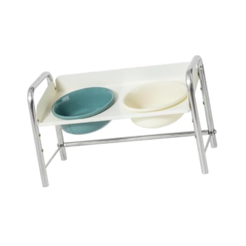 KESOTO Katzenkeramikschalen mit Erhöhtem Edelstahlständer für Futter Und Wasser, Beige Dunkelgrün KESOTO Katzenkeramikschalen mit Erhöhtem Edelstahlständer für Futter Und Wasser, Beige Dunkelgrün von KESOTO