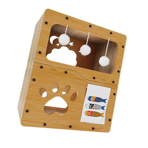 KESOTO Katzenkratzbrett für Spiel Und Ruhe, Katzenhaus für Kätzchen, mit Türvorhang KESOTO Katzenkratzbrett für Spiel Und Ruhe, Katzenhaus für Kätzchen, mit Türvorhang von KESOTO