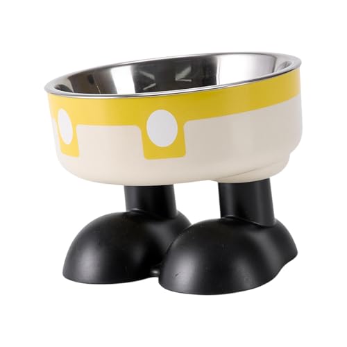 KESOTO Katzennapf mit Erhöhtem Design, Futternapf für Katzen Und Hunde, Wassernapf für Kleine bis Große Tiere, Gelb Weiss KESOTO Katzennapf mit Erhöhtem Design, Futternapf für Katzen Und Hunde, Wassernapf für Kleine bis Große Tiere, Gelb Weiss von KESOTO