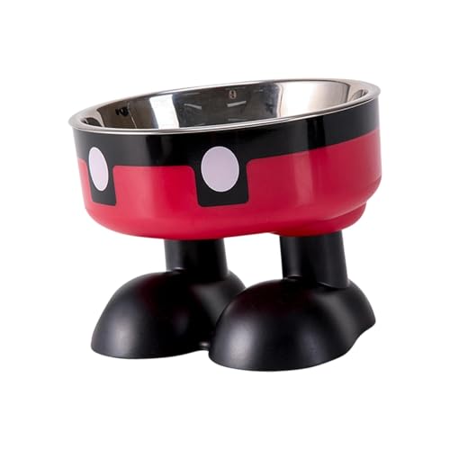 KESOTO Katzennapf mit Erhöhtem Design, Futternapf für Katzen Und Hunde, Wassernapf für Kleine bis Große Tiere, Schwarz Rot KESOTO Katzennapf mit Erhöhtem Design, Futternapf für Katzen Und Hunde, Wassernapf für Kleine bis Große Tiere, Schwarz Rot von KESOTO