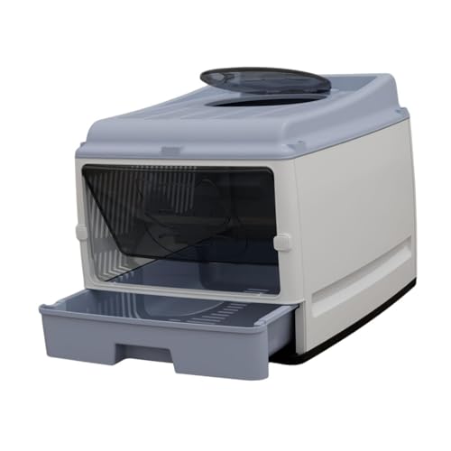 KESOTO Katzenstreubox Kätzchen Töpfchen Toilette Haustier Lieferungen tragbares vollständig geschlossenes Katzenstreuablett, Grau KESOTO Katzenstreubox Kätzchen Töpfchen Toilette Haustier Lieferungen tragbares vollständig geschlossenes Katzenstreuablett, Grau von KESOTO