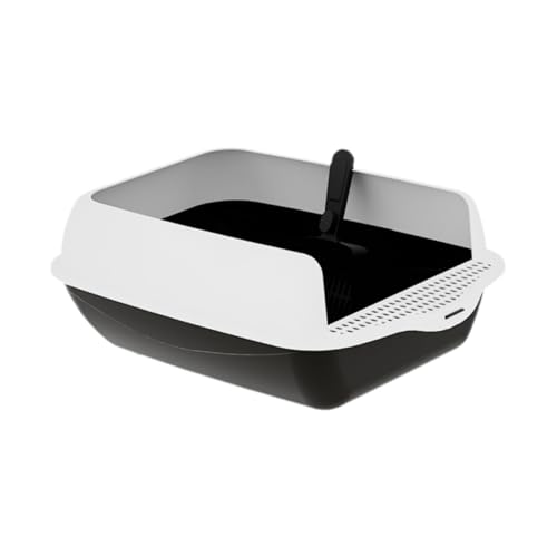 KESOTO Katzenstreubox für Kätzchen mit Offener Oberseite, Hochseitige Katzentoilette für Innenräume, Schwarz KESOTO Katzenstreubox für Kätzchen mit Offener Oberseite, Hochseitige Katzentoilette für Innenräume, Schwarz von KESOTO