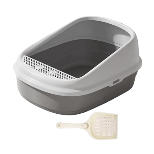 KESOTO Katzentoilette, Katzentoilette, Spritzschutz, groß, mit Schaufel, Katzentoilette, Oben offen, Haustierbox, für alle Arten von Katzen, XL-grau KESOTO Katzentoilette, Katzentoilette, Spritzschutz, groß, mit Schaufel, Katzentoilette, Oben offen, Haustierbox, für alle Arten von Katzen, XL-grau von KESOTO