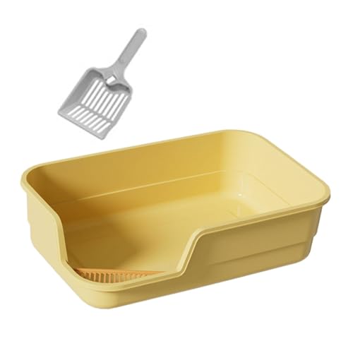 KESOTO Katzentoilette, Sieb-Toilettenbecken, großer Platz, Spritzschutz, Heimtierbedarf, Katzenstreubehälter für kleine und große Katzen, Gelb KESOTO Katzentoilette, Sieb-Toilettenbecken, großer Platz, Spritzschutz, Heimtierbedarf, Katzenstreubehälter für kleine und große Katzen, Gelb von KESOTO