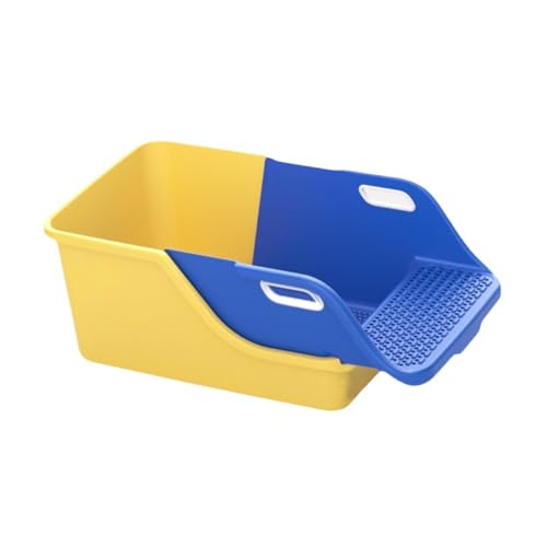 KESOTO Katzentoilette, Toilettensieb, Katzentoilette, Oben offen, Spritzschutz, vielseitig einsetzbar, 72 x 39 x 29 cm, Gelb Blau KESOTO Katzentoilette, Toilettensieb, Katzentoilette, Oben offen, Spritzschutz, vielseitig einsetzbar, 72 x 39 x 29 cm, Gelb Blau von KESOTO