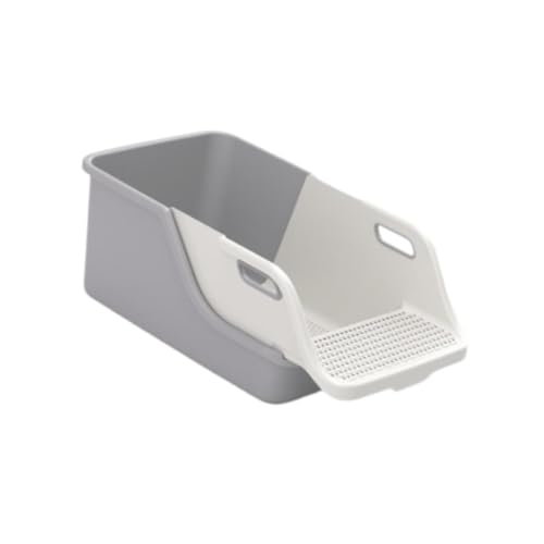 KESOTO Katzentoilette, Toilettensieb, Katzentoilette, Oben offen, Spritzschutz, vielseitig einsetzbar, 72 x 39 x 29 cm, Grau Weiß KESOTO Katzentoilette, Toilettensieb, Katzentoilette, Oben offen, Spritzschutz, vielseitig einsetzbar, 72 x 39 x 29 cm, Grau Weiß von KESOTO