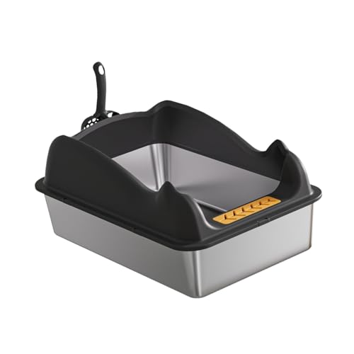 KESOTO Katzentoilette mit Offenem Design, Katzensandbehälter für Katzen, Schwarz KESOTO Katzentoilette mit Offenem Design, Katzensandbehälter für Katzen, Schwarz von KESOTO
