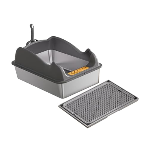 KESOTO Katzentoilette mit Offenem Design, Katzensandbehälter für Katzen, Tiefgrau mit Matte KESOTO Katzentoilette mit Offenem Design, Katzensandbehälter für Katzen, Tiefgrau mit Matte von KESOTO