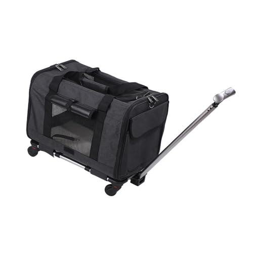 KESOTO Katzentragetasche mit Rädern, Reisetasche für Haustiere, Roll-Katzentragetasche für den Park im Freien, DUNKELGRAU KESOTO Katzentragetasche mit Rädern, Reisetasche für Haustiere, Roll-Katzentragetasche für den Park im Freien, DUNKELGRAU von KESOTO