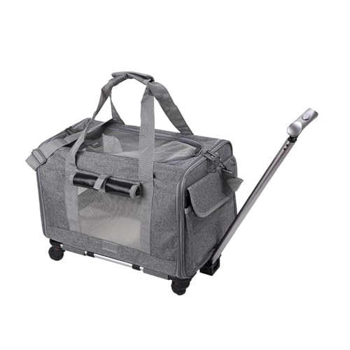 KESOTO Katzentragetasche mit Rädern, Reisetasche für Haustiere, Roll-Katzentragetasche für den Park im Freien, grau KESOTO Katzentragetasche mit Rädern, Reisetasche für Haustiere, Roll-Katzentragetasche für den Park im Freien, grau von KESOTO