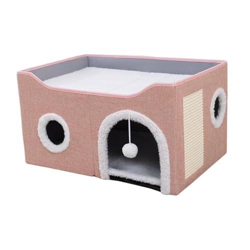 KESOTO Katzenversteck für Kätzchen, Multifunktionales Katzenhaus mit Kratzkissen, Rosa KESOTO Katzenversteck für Kätzchen, Multifunktionales Katzenhaus mit Kratzkissen, Rosa von KESOTO