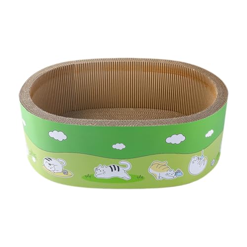KESOTO Kratzbrett Als Kratzmöbel Und Katzenbett Eine Ovale Kratzmulde Als Krallenschoner Aus Wellpappe Dient Als Ruheplatz für Katzen Und Zum Schutz Der EIN, L KESOTO Kratzbrett Als Kratzmöbel Und Katzenbett Eine Ovale Kratzmulde Als Krallenschoner Aus Wellpappe Dient Als Ruheplatz für Katzen Und Zum Schutz Der EIN, L von KESOTO