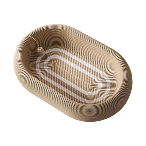 KESOTO Kratzbrett für Katzen Aus Sisal, Lounge, Erhöhte Kanten, Kratzfest, Vielseitig Einsetzbar, Bequemer für Den Rücksitz des Autos, mit Spielzeugbäl, Oval 60x40 cm KESOTO Kratzbrett für Katzen Aus Sisal, Lounge, Erhöhte Kanten, Kratzfest, Vielseitig Einsetzbar, Bequemer für Den Rücksitz des Autos, mit Spielzeugbäl, Oval 60x40 cm von KESOTO