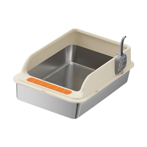 KESOTO Offene Katzentoilette für Haustiere, Katzentoilette, Katzensandkasten, Katzentoilette, erhöhter Zaun, tragbar, halbgeschlossen, niedriger Einstieg, Khaki KESOTO Offene Katzentoilette für Haustiere, Katzentoilette, Katzensandkasten, Katzentoilette, erhöhter Zaun, tragbar, halbgeschlossen, niedriger Einstieg, Khaki von KESOTO