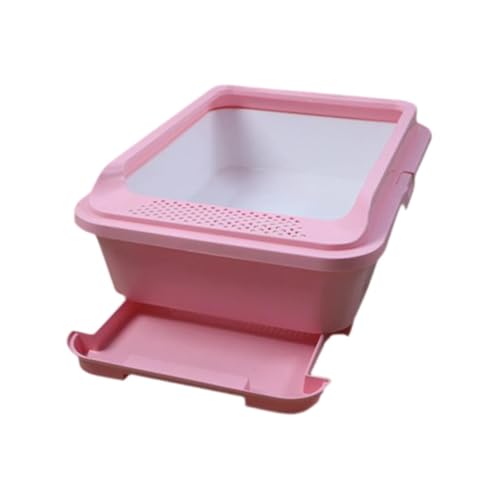 KESOTO Offene Katzentoilette für Haustiere, Schubladentyp, tragbare Katzentoilette, Sandkasten, Sieb-Wurfbecken, Rosa KESOTO Offene Katzentoilette für Haustiere, Schubladentyp, tragbare Katzentoilette, Sandkasten, Sieb-Wurfbecken, Rosa von KESOTO