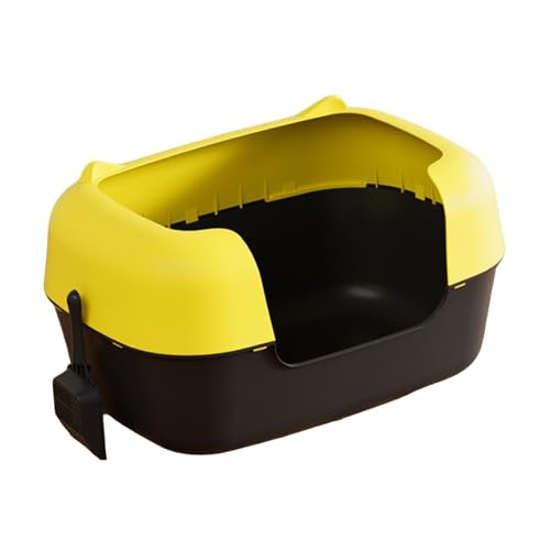 KESOTO Offenes Katzentoiletten-Reinigungsbecken, Sieb-Toilettenbecken für kleine und große Katzen, Gelb Und Schwarz KESOTO Offenes Katzentoiletten-Reinigungsbecken, Sieb-Toilettenbecken für kleine und große Katzen, Gelb Und Schwarz von KESOTO